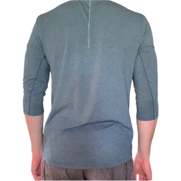 lululemon athletica Men’s 3/4 Sleeve Reflective Shirt Large Teal - Picture 2 of 12